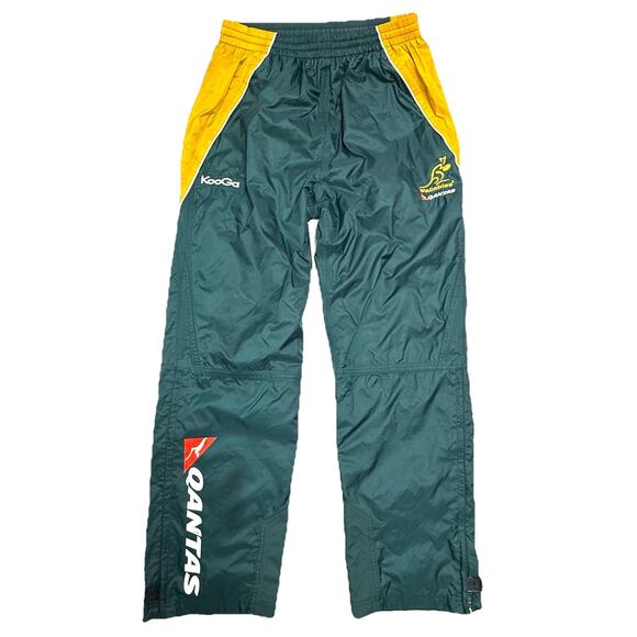 KooGa Australia Wallabies Rugby Track Pants Mens Large Qantas Green/Yellow RARE! - Picture 1 of 15